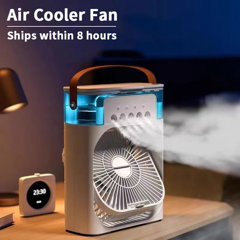 Portable 3-in-1 Air Cooler, Humidifier & Fan with LED Night Light